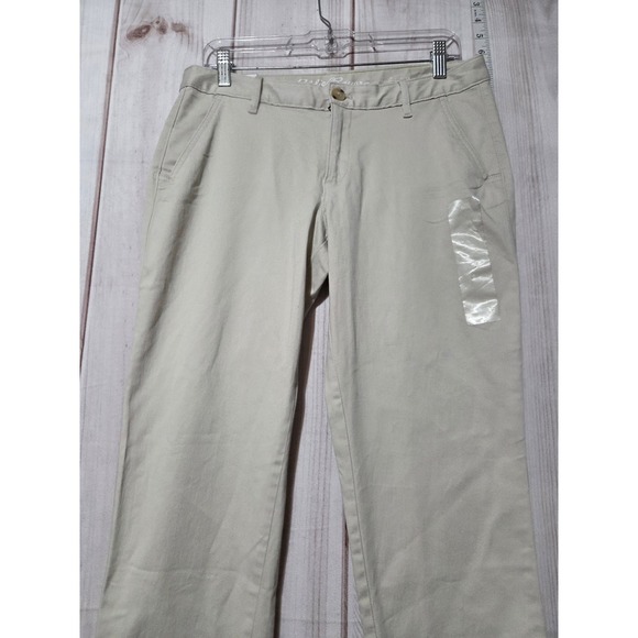 Eddie Bauer Relaxed Fit Slim Boyfriend Chino Pants Ladies 6 Beige Mid Rise - Picture 3 of 7